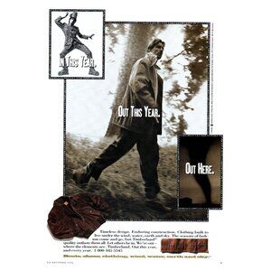 1994 Timberland Clothing Bomber Jacket Car Coat Vintage Print Ad 90s Wall Art